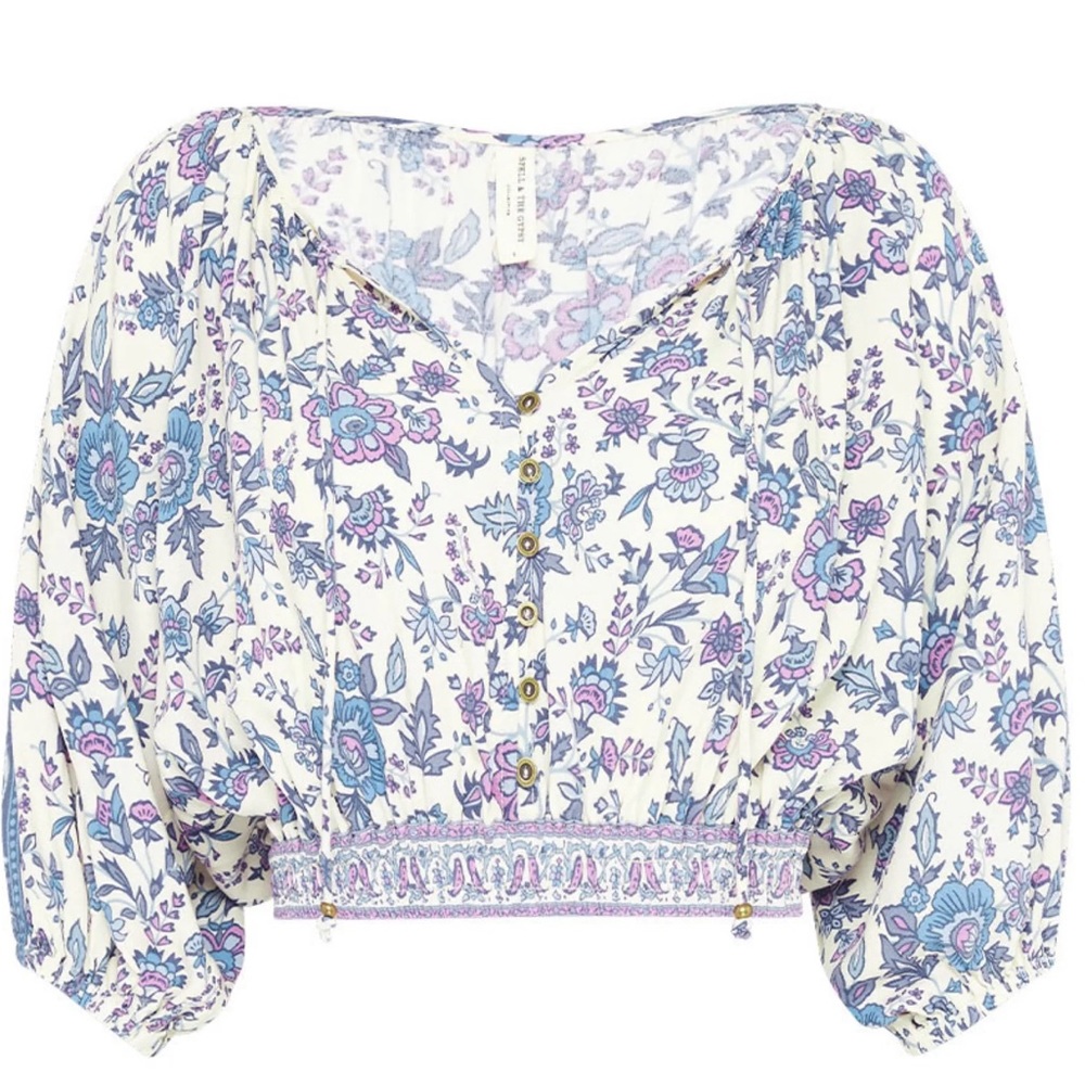 Unworn Spell “folk song” cropped blouse